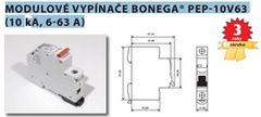 Bonega Vypínač modulární instalační na DIN lištu 25A 3-pólový 05-3025001 PEP 10V63 Bonega 