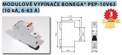 Bonega Vypínač modulární instalační na DIN lištu 63A 1-pólový 05-1063001 PEP-10V63 Bonega