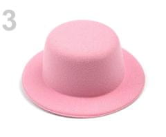 Kraftika 1ks růžová střední mini klobouček / fascinátor k dozdobení