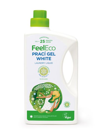 FeelEco Prací gel na bílé prádlo, 1,5 l