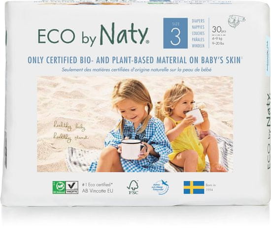 Naty Nature Babycare Plenky Midi 4-9 kg (30 ks)