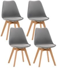BHM Germany Jídelní židle Anika (SET 4 ks), šedá