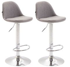 BHM Germany Barové židle Kiel (SET 2 ks), textil, šedá