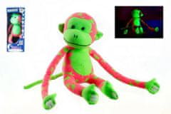 Teddies  Opice svítící ve tmě plyš 45x14cm růžová/zelená