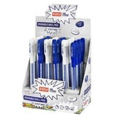Easy EASYWAY Gumovací kuličkové pero, modrá náplň, 0,5 mm, 24 ks v balení, modré-bílé
