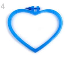 Kraftika 1ks 4 modrá neonová vyšívací rámeček srdce, rámečky kruhy