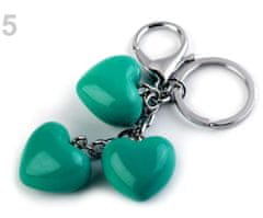 Kraftika 1ks zelený tyrkys přívěsek na kabelku / klíče srdce