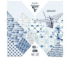 Clairefontaine Papíry na origami 15x15cm (60ks) modro bílé