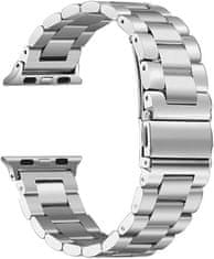 4wrist Ocelový tah pro Apple Watch - Stříbrný 42/44/45/49 mm