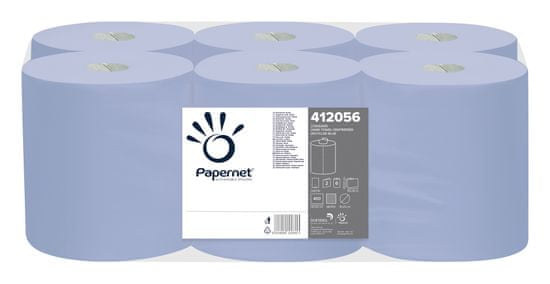 Papernet papírové utěrky v roli MAXI modré 6 rolí 2-vr. 135 m středové odvíjení