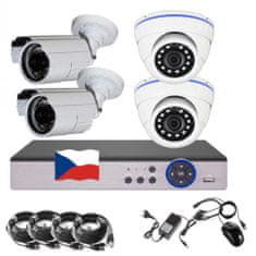 Eonboom 4CH 5MPx AHD kamerový set 2+2BD CCTV - DVR s LAN a 4x venkovní bullet/dome kamera