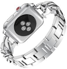 4wrist Kovový tah Silver pro Apple Watch - 42/44/45/49 mm