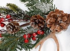 DUE ESSE Vánoční smrková větvička s parožím, 55 cm