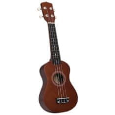 Greatstore Set soprano ukulele s obalem pro děti tmavé dřevo 21"