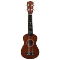 Vidaxl Set soprano ukulele s obalem pro děti tmavé dřevo 21"