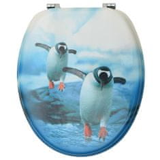 Greatstore WC sedátko s víkem MDF motiv tučňáků