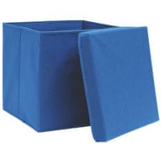 Greatstore Úložné boxy s víky 10 ks modré 32 x 32 x 32 cm textil
