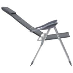Greatstore Kempingové židle z hliníku 2 ks 58 x 69 x 111 cm šedé