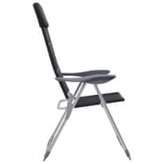 Greatstore Kempingové židle z hliníku 2 ks 58 x 69 x 111 cm černé