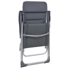 Vidaxl Kempingové židle z hliníku 2 ks 58 x 69 x 111 cm šedé