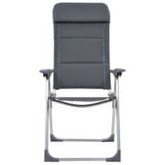 Greatstore Kempingové židle z hliníku 2 ks 58 x 69 x 111 cm šedé