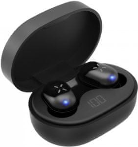 bezdrátová Bluetooth sluchátka do uší fixed boom Joy dokonalá ergonomie velikost do kapsy Bluetooth ve verzi 5.0 a2dp double master technologie dobrá izolace od okolních hluků dokonale drží v uchu při sportu výdrž 3,5 h na nabití nabíjecí box pro 5 plných dobití sluchátek usb-c nabíjení boxu automatické párování sluchátek po vyjmutí z boxu handsfree mikrofon