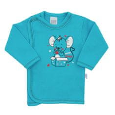 NEW BABY Kojenecká košilka Mouse tyrkysová, 56 (0-3m)