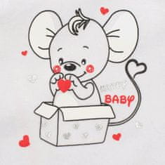 NEW BABY Kojenecká košilka Mouse bílá - 68 (4-6m)