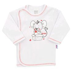 NEW BABY Kojenecká košilka Mouse bílá, 62 (3-6m)