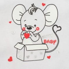 NEW BABY Kojenecká soupravička Mouse bílá, 74 (6-9m)