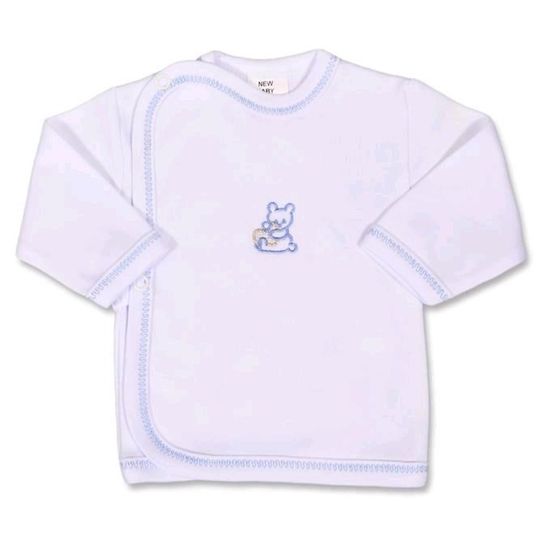 NEW BABY Kojenecká košilka s vyšívaným obrázkem modrá, 50