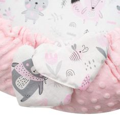NEW BABY Luxusní hnízdečko s polštářkem a peřinkou z Minky růžové
