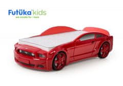Futuka Kids Dětská postel auto LIGHT 3D MG + LED světlomety ČERVENÁ