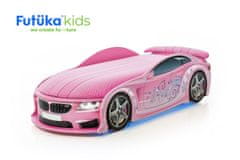 Futuka Kids Postýlka auto UNO F-BMW, "F-Alcantara", LED světla, Spodní světlo, Spojler