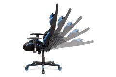 Autronic Kancelářská židle polohovací černá a modrá látka KA-F02 BLUE