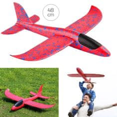 iMex Toys Pěnové Házecí Letadlo 48 cm červené 1:10