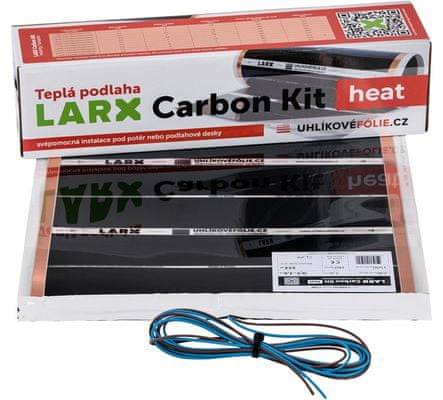 Topná podlahová uhlíková fólie LARX Carbon Kit heat podlahové topení, účinné, celoplošné, instalace svépomocí, domácí instalace pod libovolnou podlahovou krytinu,