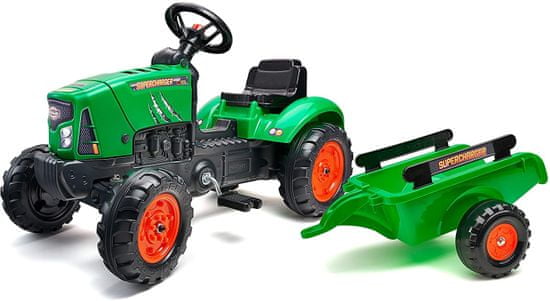 Falk Traktor šlapací SuperCharger zelený s valníkem