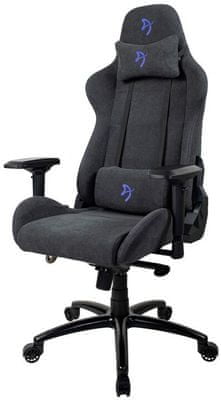 Gaming kolečková židle Arozzi Verona Signature Soft Fabric, černá/modrá (VERONA-SIG-SFB-BL) nastavitelné opěradlo područky
