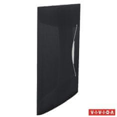 Esselte Desky na spisy "Vivida", s gumičkou, černá, 15 mm, A4, PP 624043