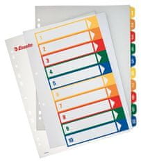Esselte Rejstříky popisovatelné na počítači, transparentní, plast, A4 Maxi, 1-10 100213