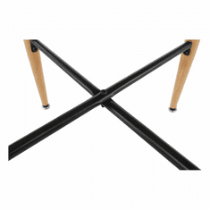 KONDELA Barový stůl, bílá/dub, průměr 60 cm, IMAM
