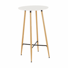 BPS-koupelny Barový stůl, bílá/dub, průměr 60 cm, IMAM