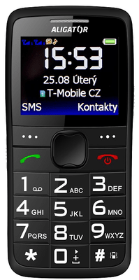 Aligator A675 Senior, mobil pro důchodce, SOS tlačítko, SOS lokátor, poloha telefonu