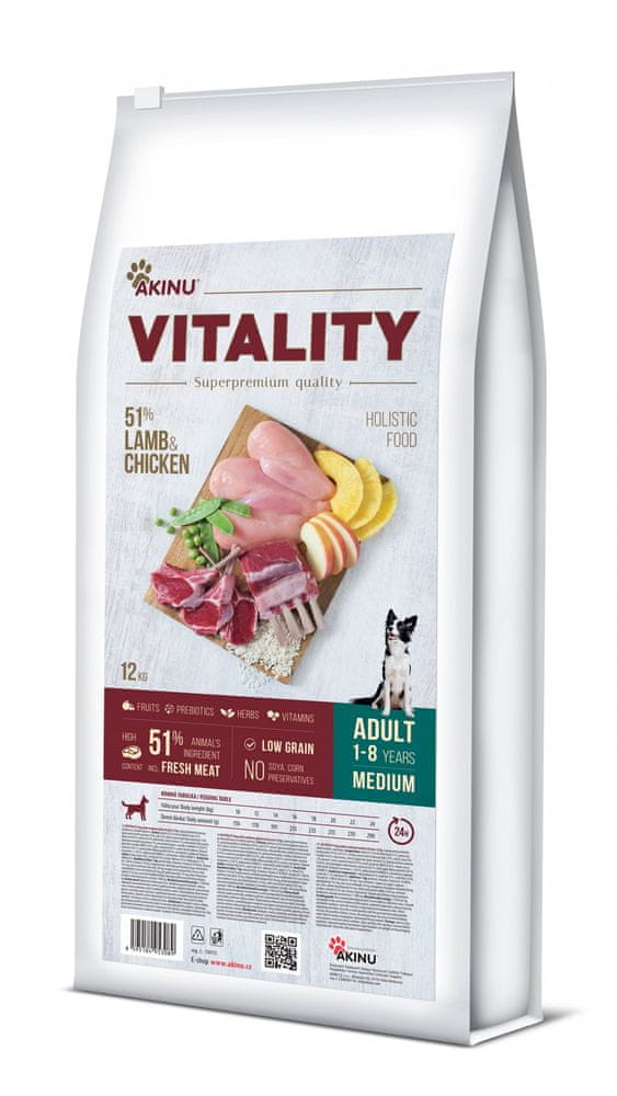 Levně Akinu VITALITY dog adult medium lamb & chicken 12 kg