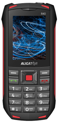 Aligator R40 eXtremo, odolný tlačítkový telefon, voděodolný, vodotěsný, prachuvzdorný, odolný proti nárazu, krytí IP68