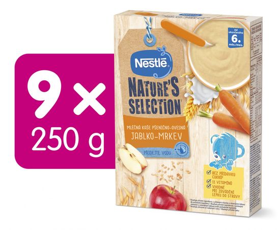 Nestlé NATURE´S SELECTION pšenično-ovesná Jablko Mrkev (9× 250g)