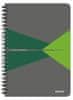 Blok "Office", šedo-zelená, drátěná kroužková vazba, A5, linkovaný, 90 listů, laminované desky 44590055