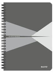 Leitz Blok "Office", šedý, drátěná kroužková vazba, A5, čtverečkovaný, 90 listů, laminovaný povrch 44580085