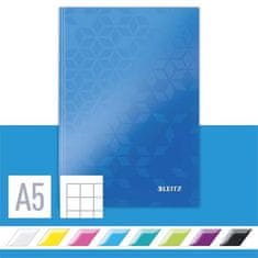 Leitz Zápisník "Wow", modrá, čtverečkovaný, A5, 80 listů, s tvrdými deskami 46281036